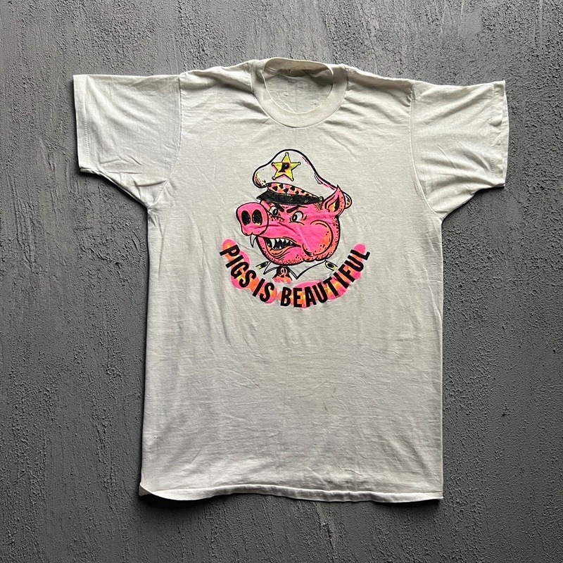 Vintage Pigs Is Beautiful Shirt Large White 1970s House Of 1000 Corpses